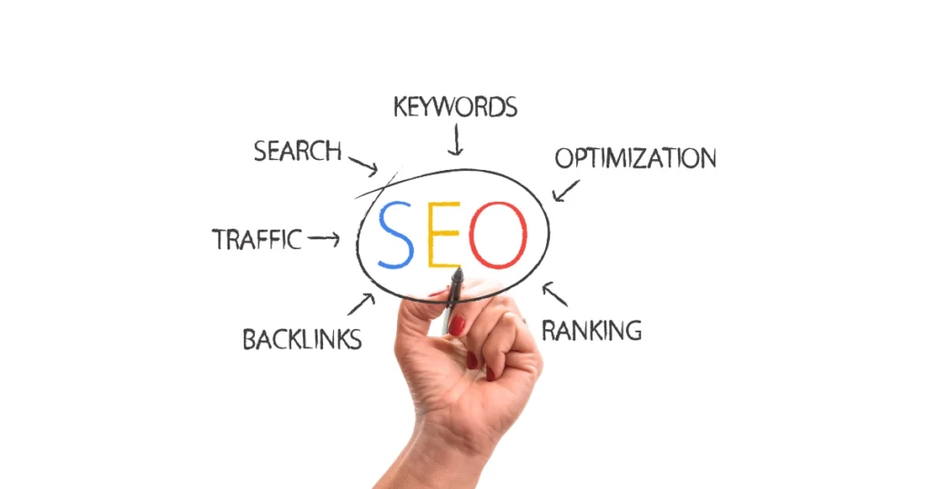 A hand holding a pen drawing the key points on how to master on-page SEO
