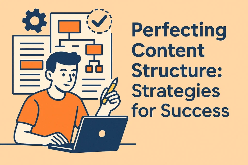 Man sitting at a laptop planning his perfect content structure strategy