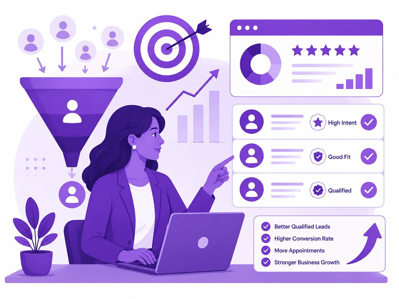Fractional CMO improving lead quality through audience targeting, lead qualification, and conversion strategy.